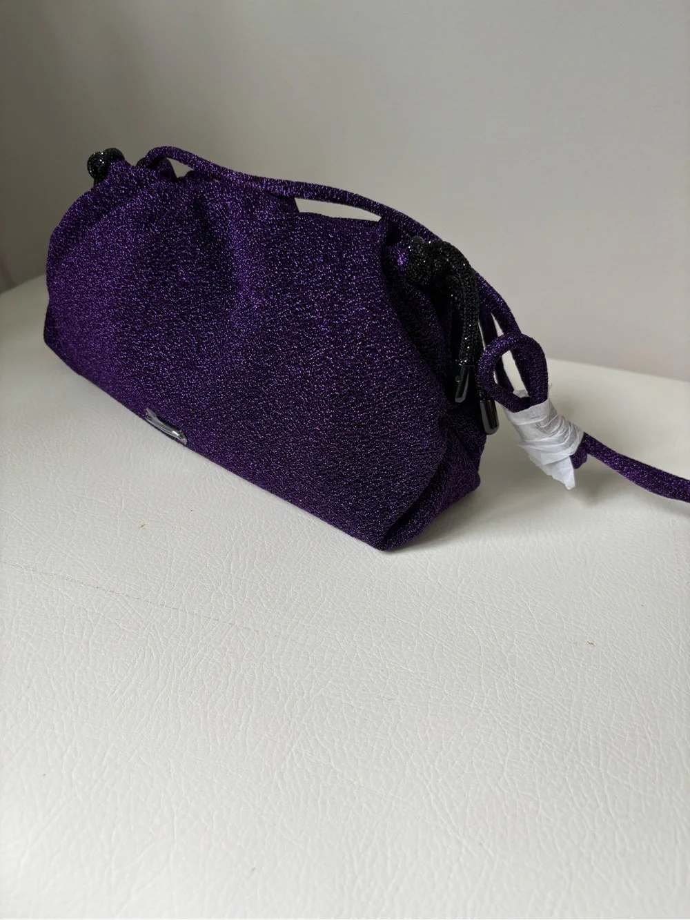Rebecca Minkoff Sparkling Purple Drawstring Clutch